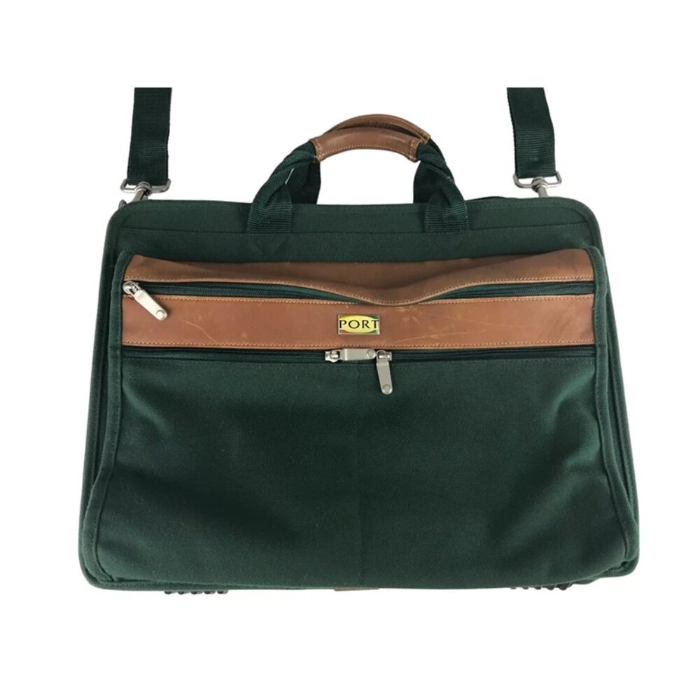 PORT Mens Green Brown Protection System Laptop Sleeve Messenger Bag‎ - Picture 2 of 11